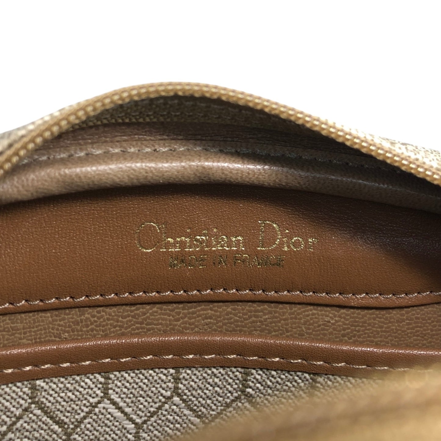 Christian Dior Honeycomb Pattern Logo Shoulder bag Beige Vintage ehuk2a