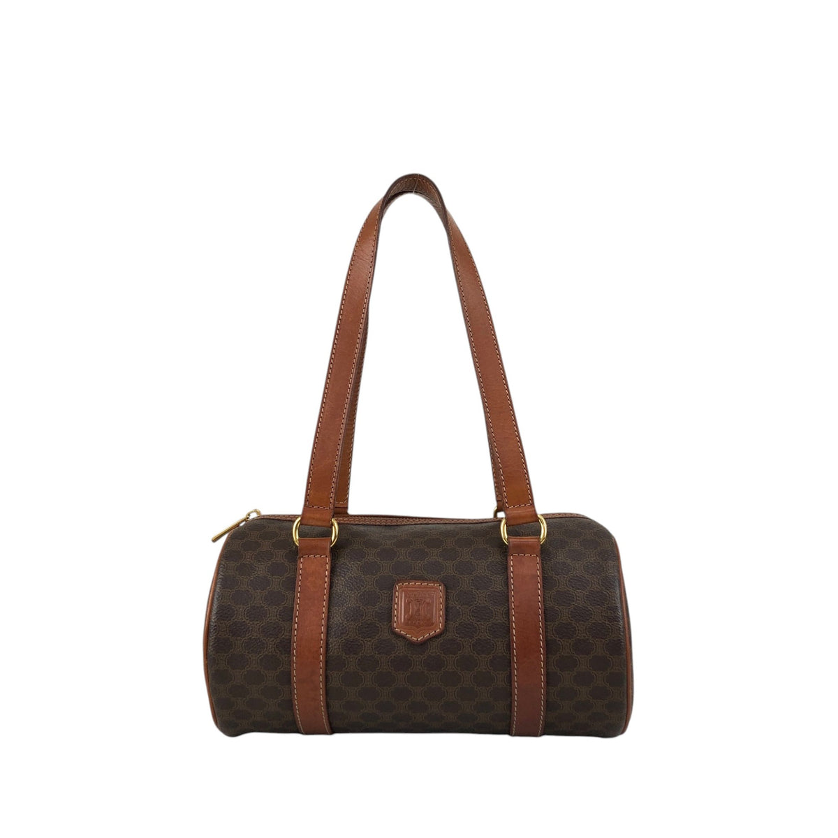 CELINE Macadam Blason Handbag Brown Vintage 4iwnzj