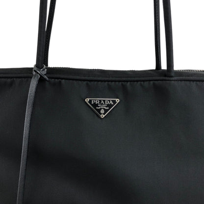PRADA Triangle Logo Padlock Totebag Black Vintage ggz5as