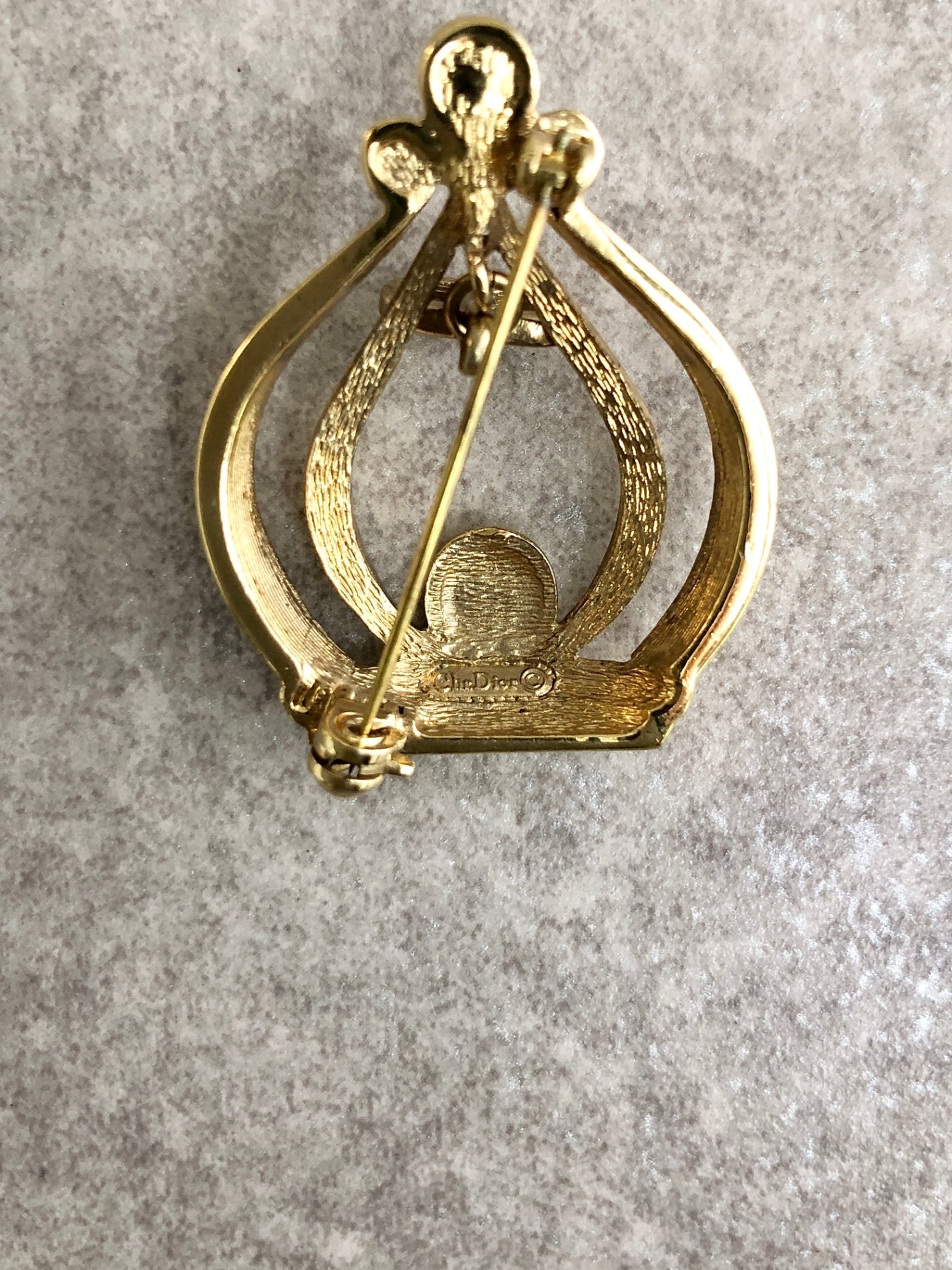 Christian Dior Brooch Gold Vintage cejdz6