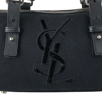 Yves Saint Laurent YSL Logo Handbag Black Vintage p825h3