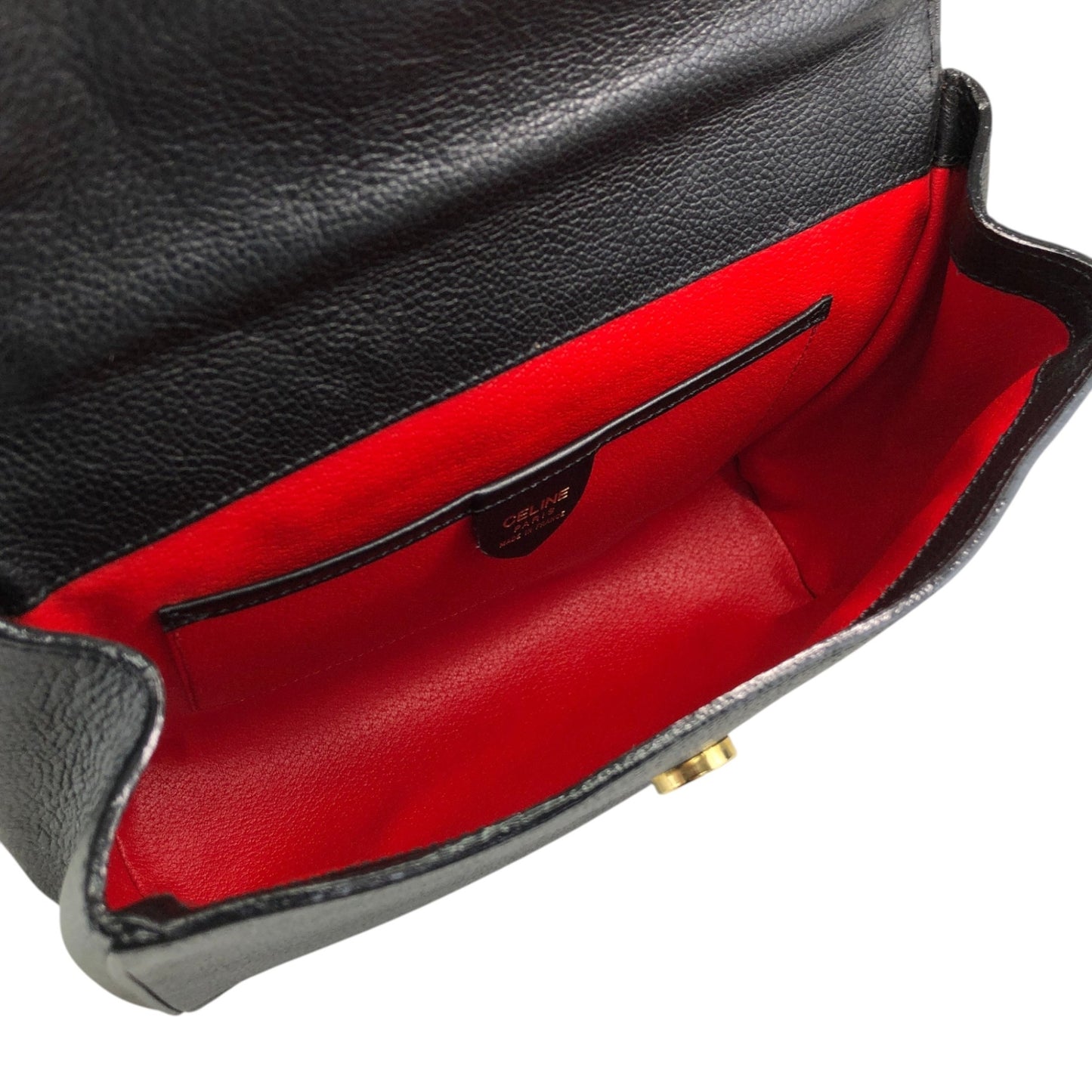 CELINE Toggle Clasp Two-way Handbag Shoulder bag Black Vintage nnb8md