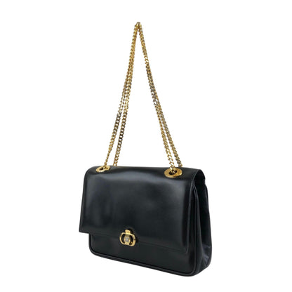 CELINE Blason Chain Shoulder bag Black Vintage gpayic