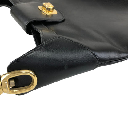 CELINE Blason Turn Lock Shoulder bag Hobobag Black Vintage re82zm