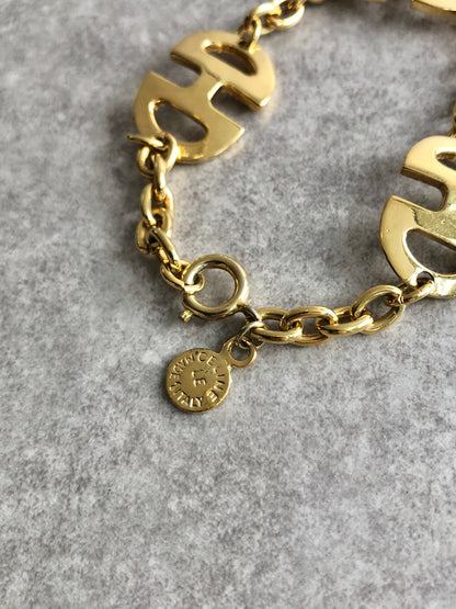 CELINE Horse Bit Bracelet Gold Vintage jccjt6