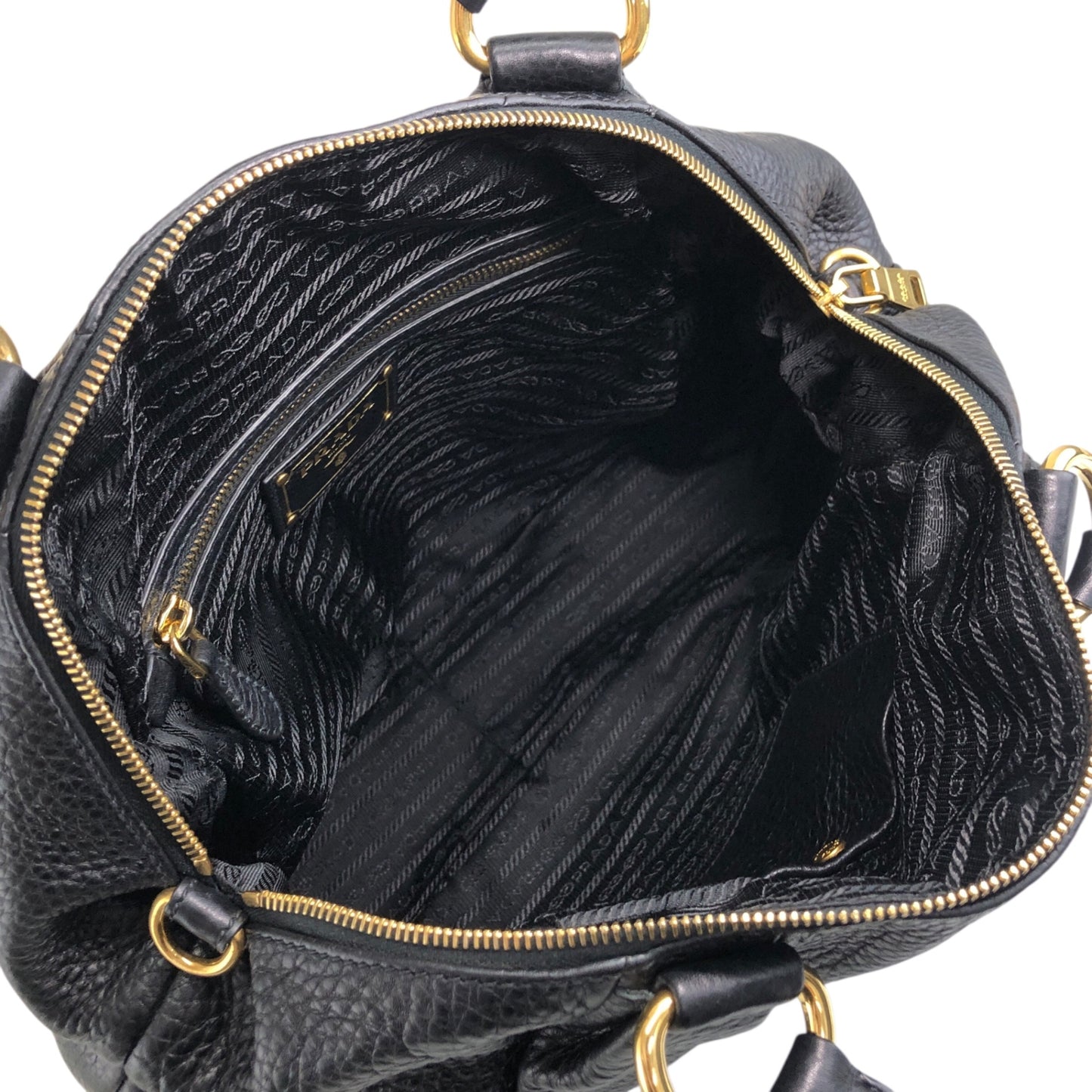 PRADA Logo Two-way Handbag Shoulder bag Black Vintage beb8nm