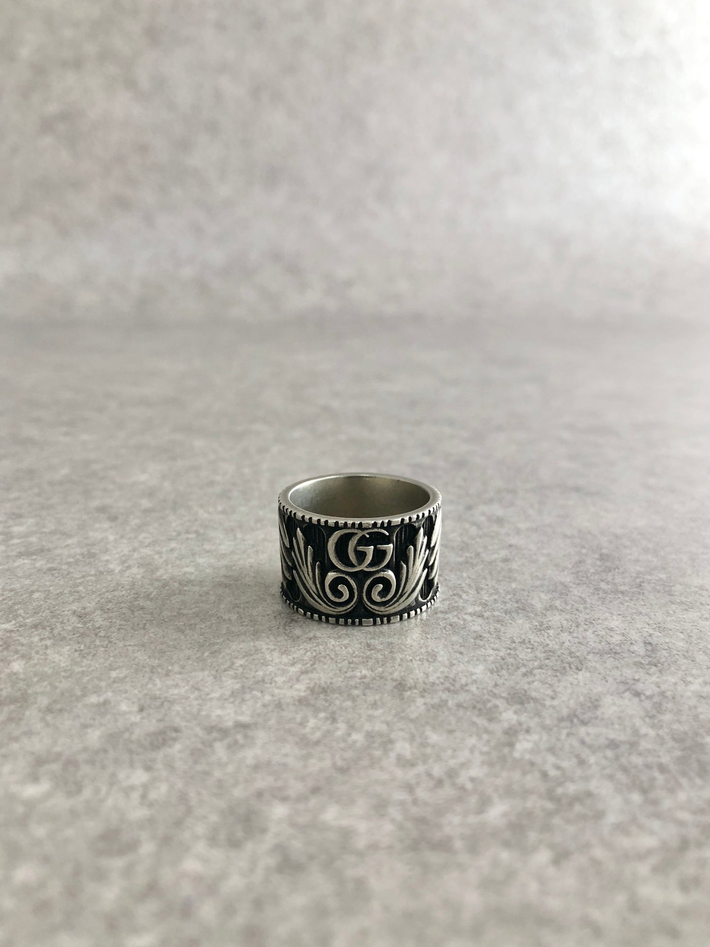 GUCCI Interlocking SILVER925 Ring Silver Vintage rntz7e