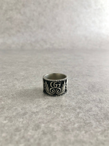 GUCCI Interlocking SILVER925 Ring Silver Vintage rntz7e