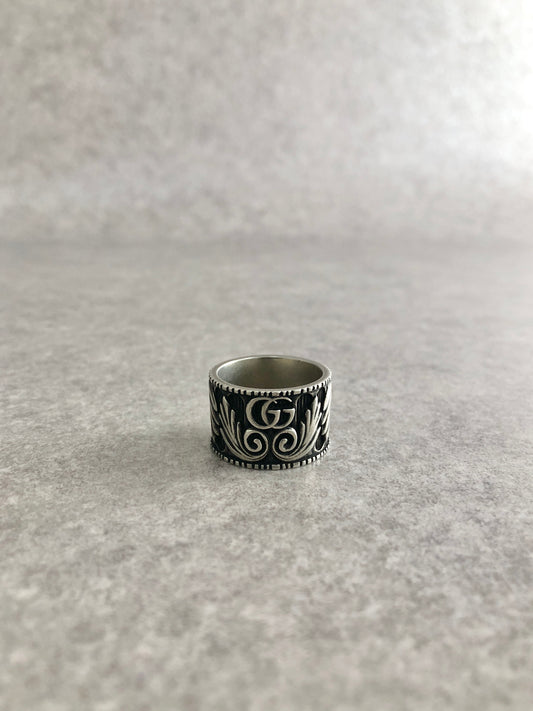 GUCCI Interlocking SILVER925 Ring Silver Vintage rntz7e