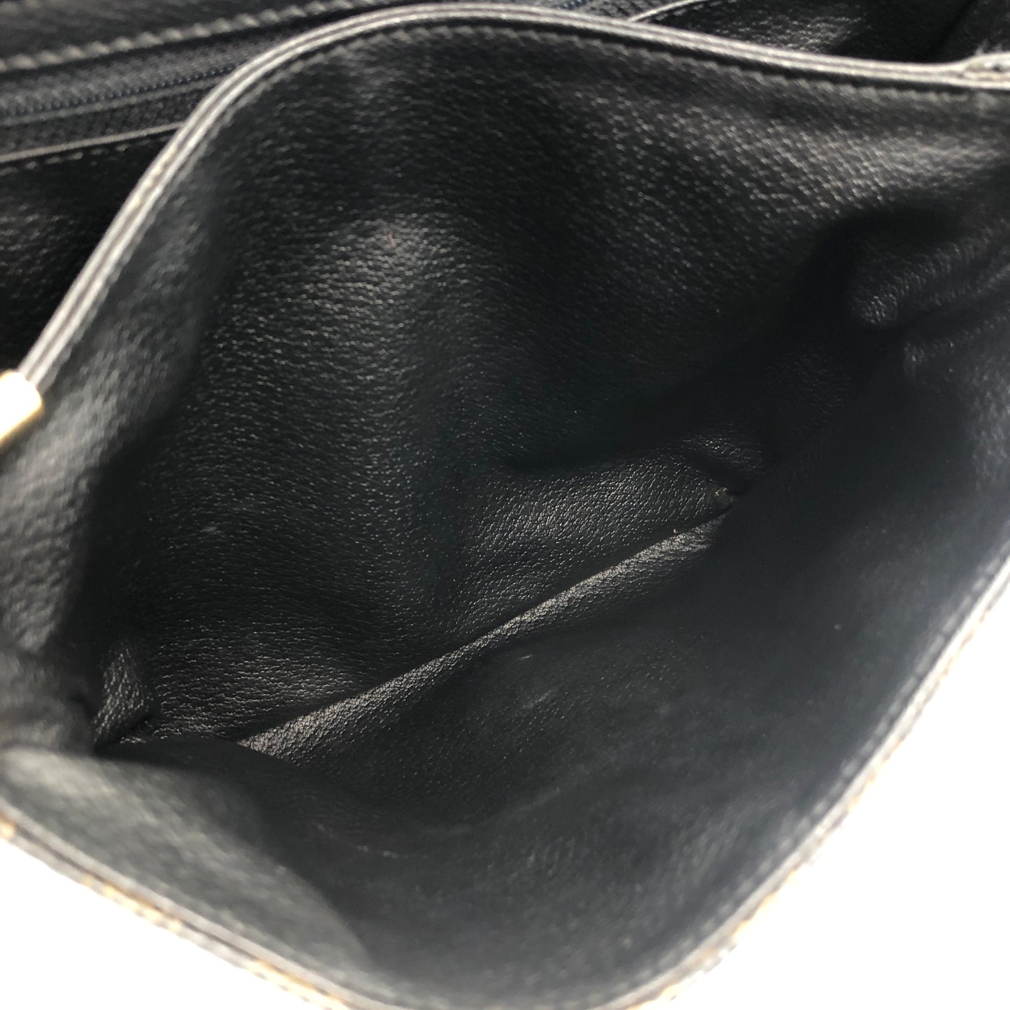 CELINE Macadam Front Buckle Shoulder bag Black Vintage tuu6n4