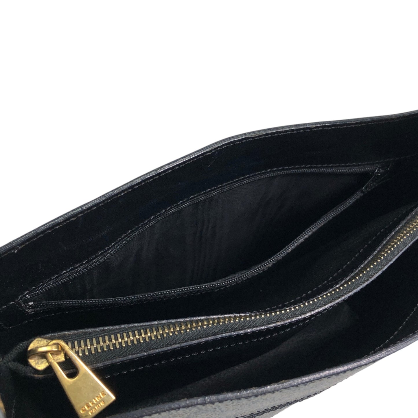 CELINE Macadam Shoulder bag Black Vintage t43kf8