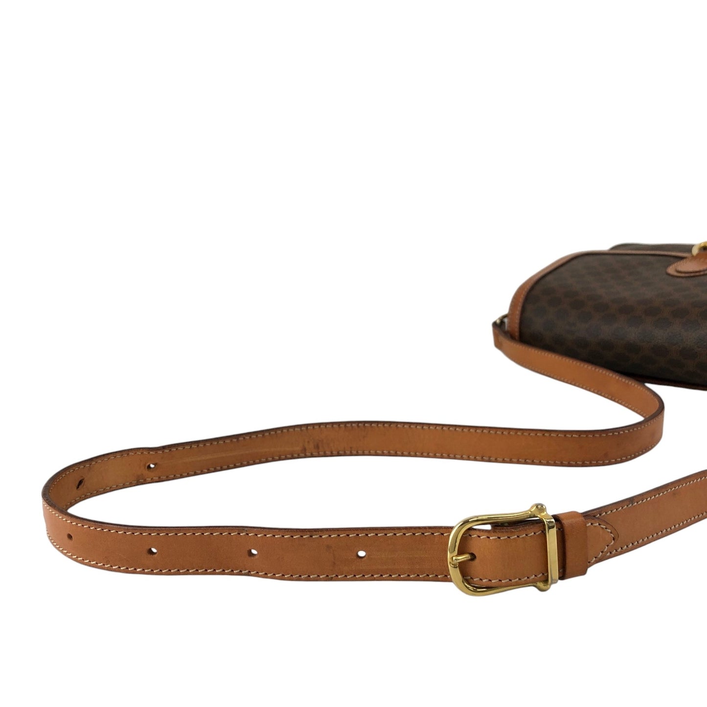 CELINE Macadam Horse Bit Shoulder bag Brown Vintage mcvths
