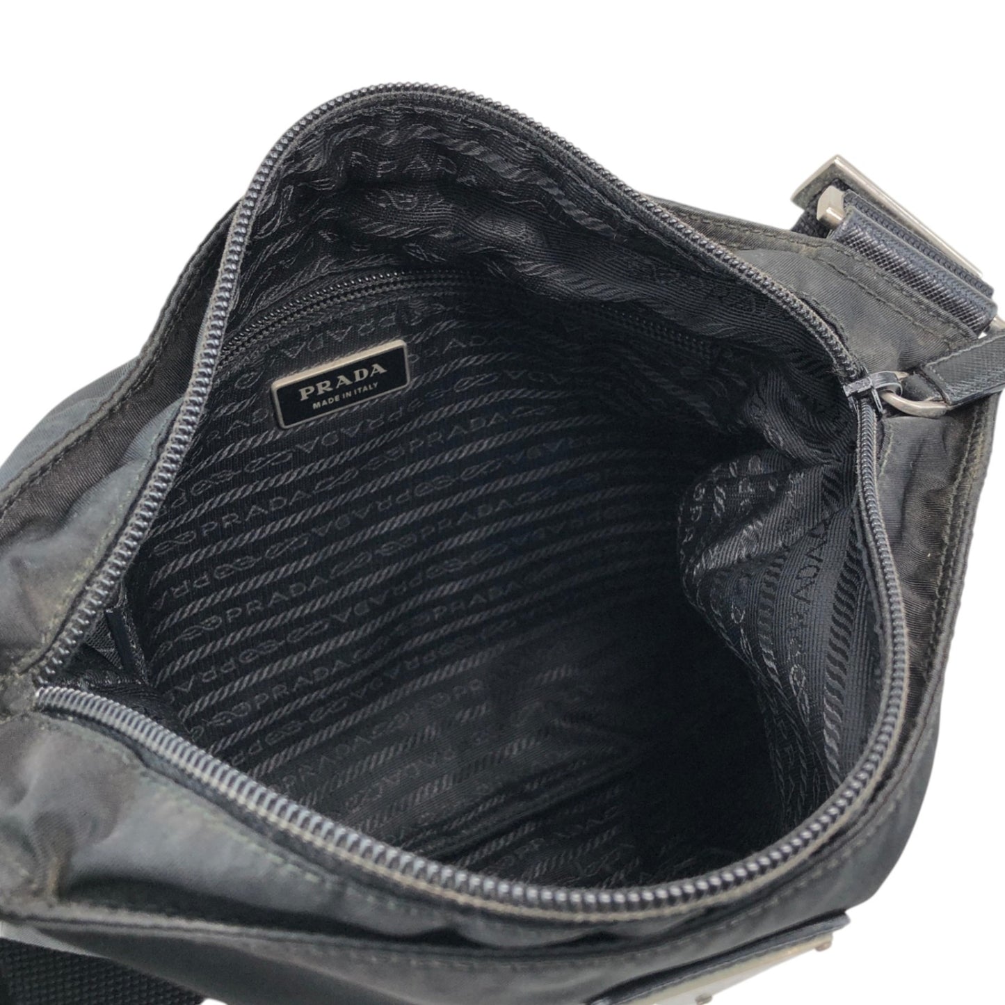 PRADA Tessuto Triangle Logo Shoulder bag Black Vintage jxt8gd
