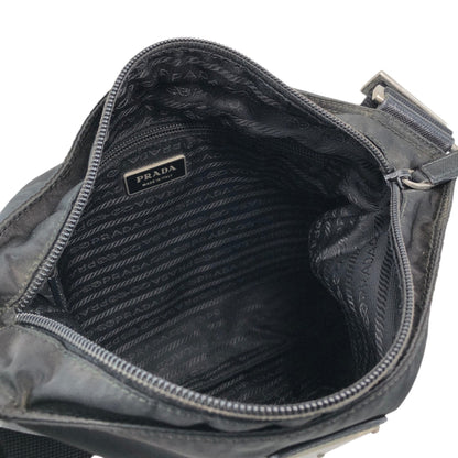 PRADA Tessuto Triangle Logo Shoulder bag Black Vintage jxt8gd