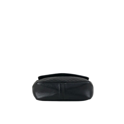 CELINE Blason Bias Stitch Shoulder bag Black Vintage hbufuu