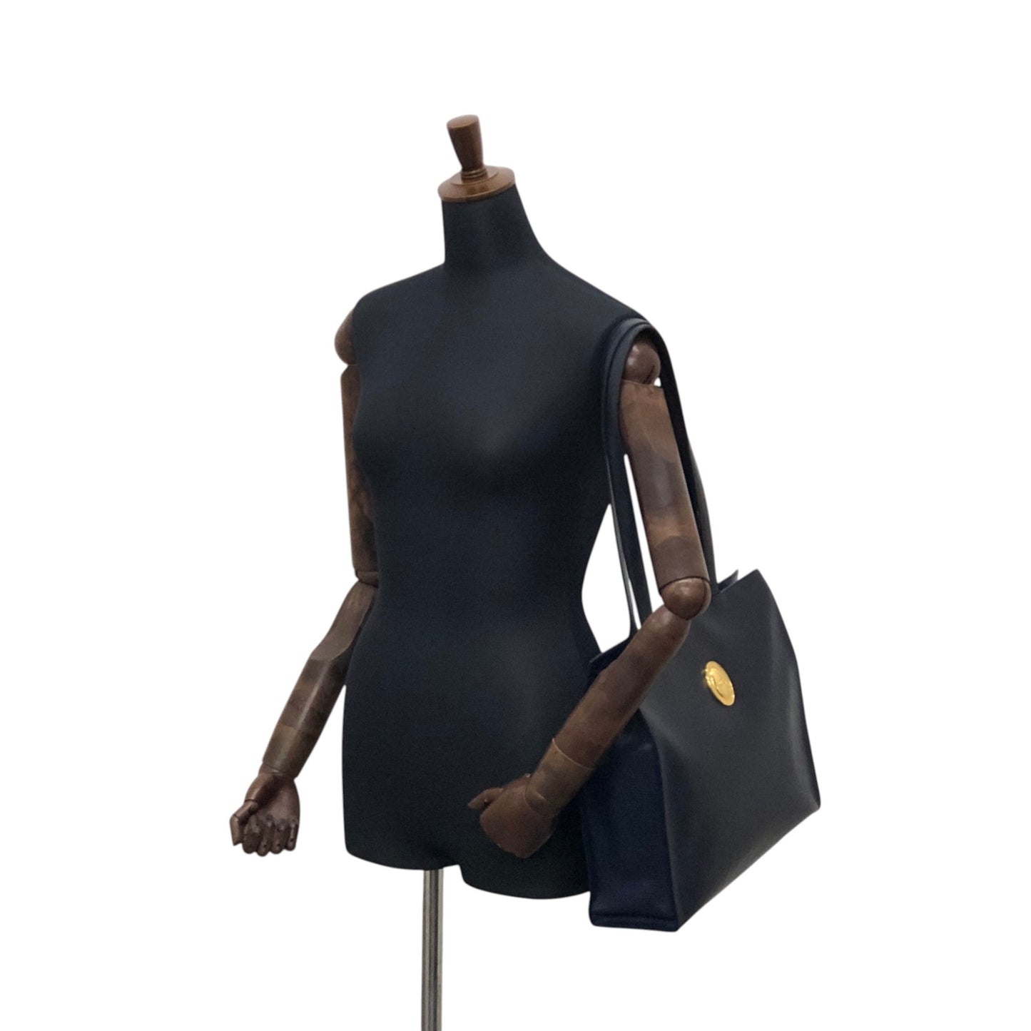 Christian Dior CD Logo Handbag Totebag Navy Vintage gxjx4z