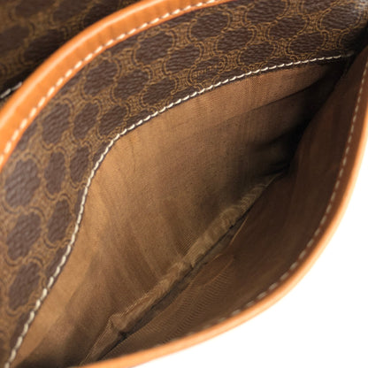 CELINE Macadam Blason Front Buckle Shoulder bag Brown Vintage z5ucpb