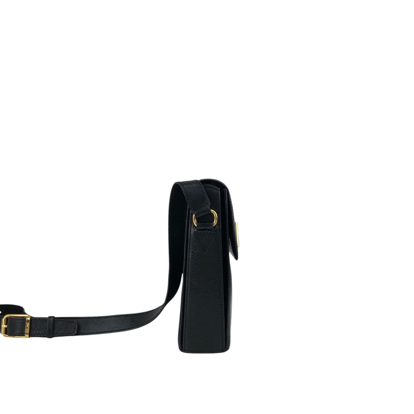 CELINE Turn Lock Shoulder bag Black Vintage txhccr
