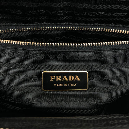 PRADA Tessuto Triangle Logo Handbag Black Vintage ahnen6