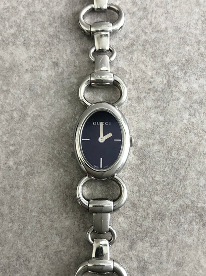 GUCCI Logo Watch Silver 118 Vintage ty8ida