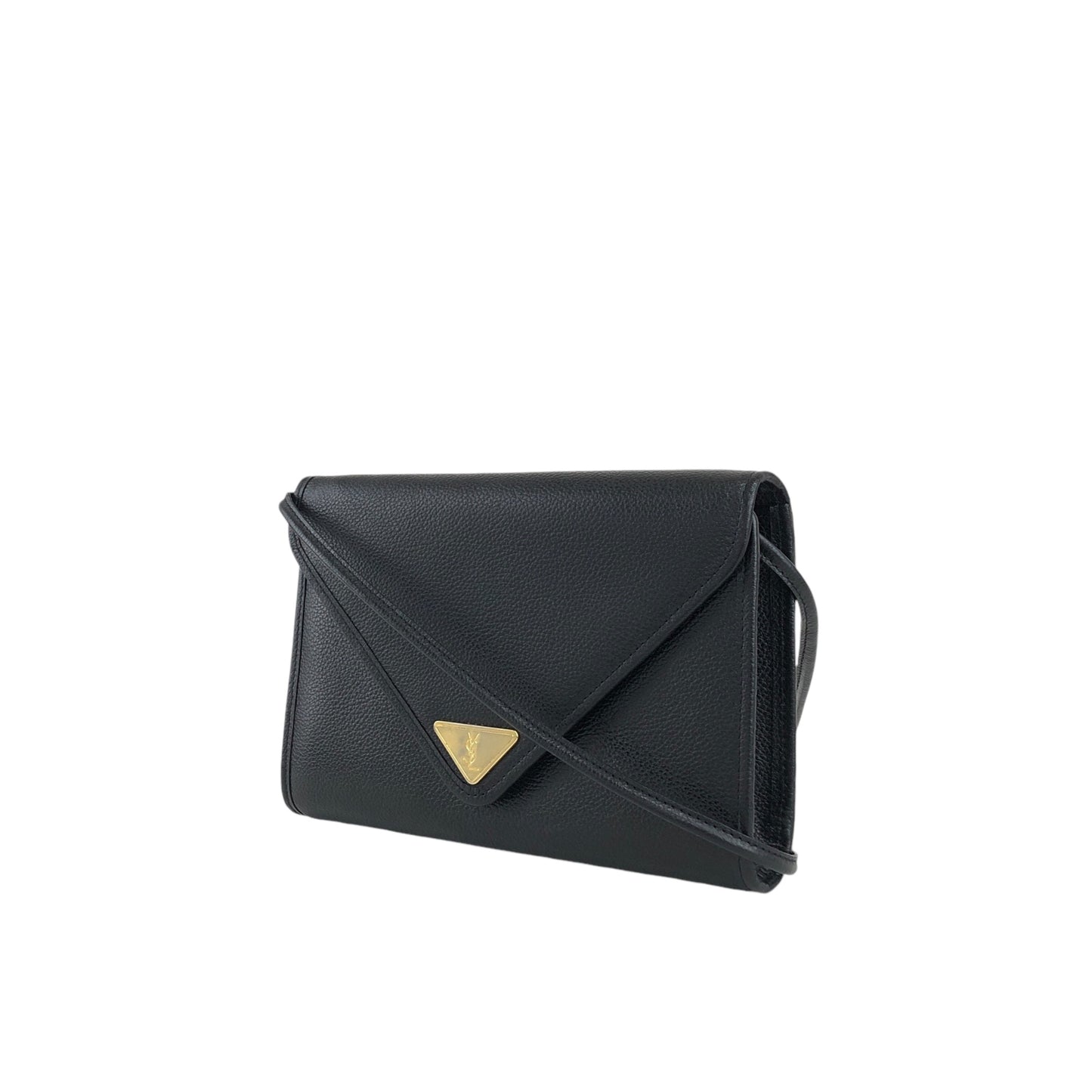 Yves Saint Laurent YSL Logo Shoulder bag Black Vintage hmype4