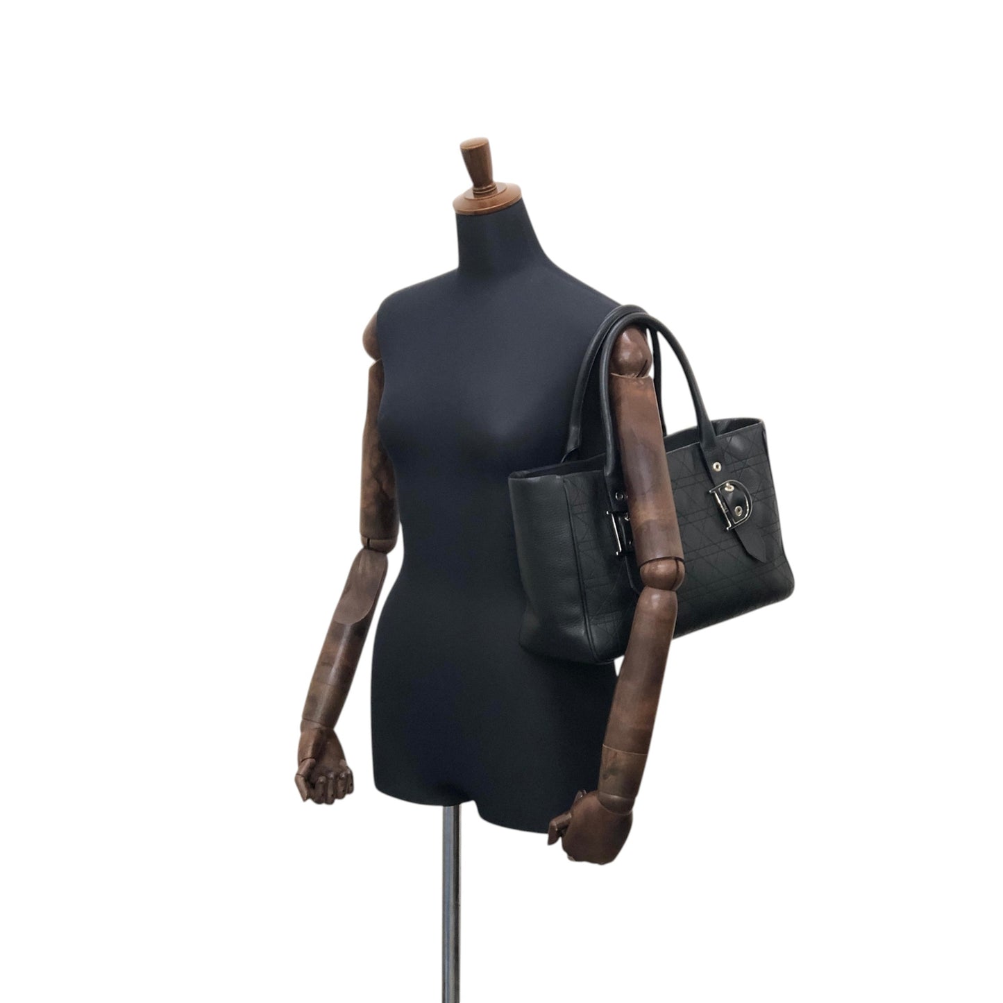 Christian Dior D Motif Totebag Black Vintage iiw373