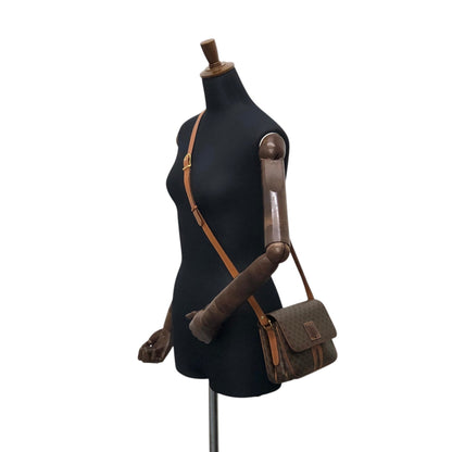 CELINE Macadam Blason Shoulder bag Brown Vintage z55y7s