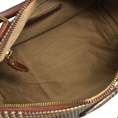 RALPH LAUREN Glen Check Handbag Boston bag Brown Vintage mgcf5g