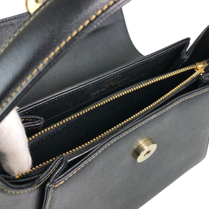 VALENTINO GARAVANI Circle Logo Handbag Black Vintage edaauv