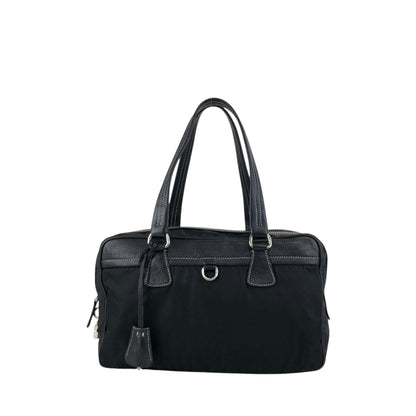 PRADA Logo Boston bag Totebag Black Vintage b57rj5