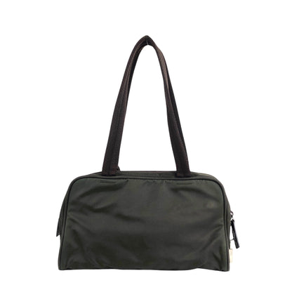 PRADA Tessuto Triangle Logo Padlock Shoulder bag Khaki Vintage kyp5pt