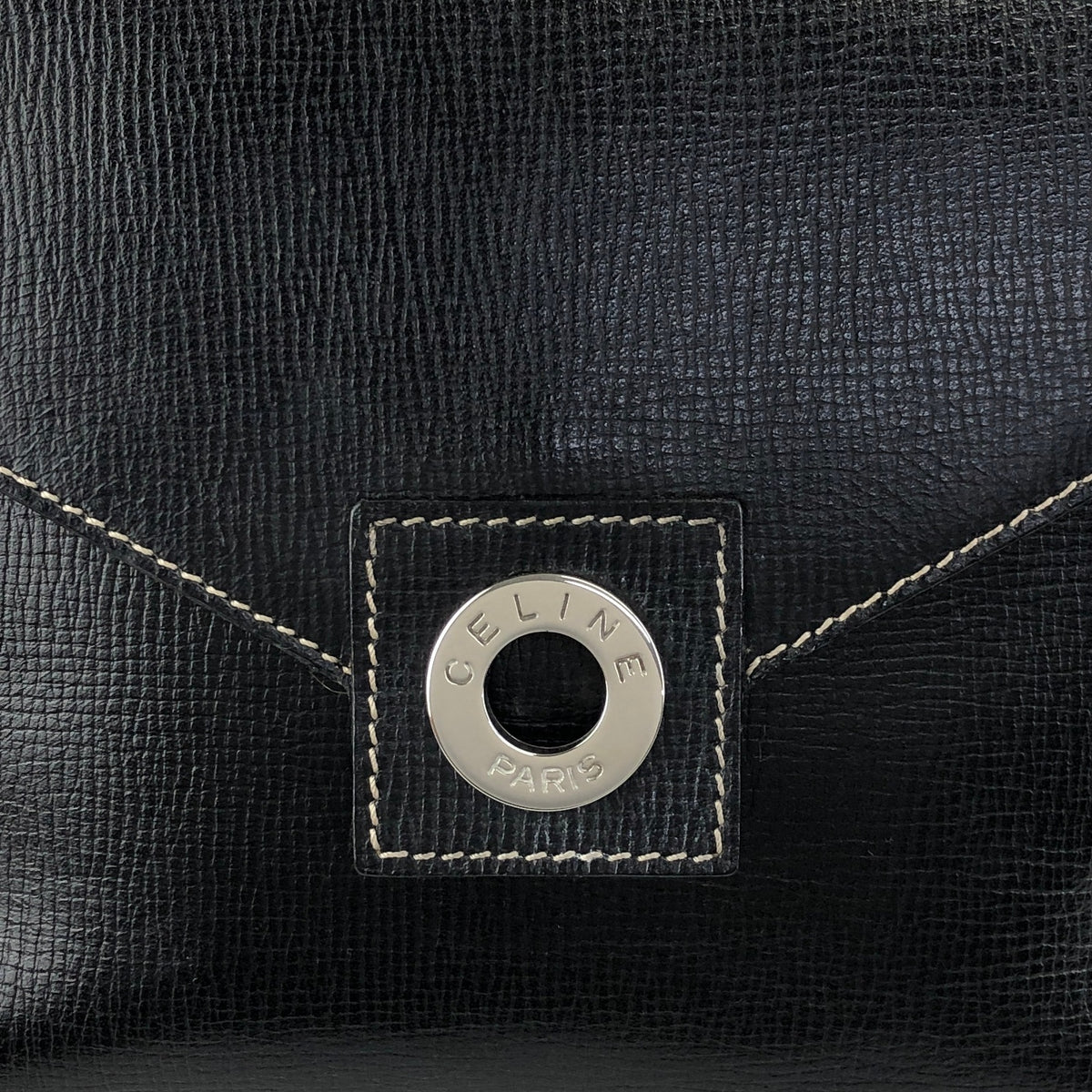 CELINE Circle Logo Shoulder bag Black Vintage e3r52b