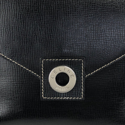 CELINE Circle Logo Shoulder bag Black Vintage e3r52b
