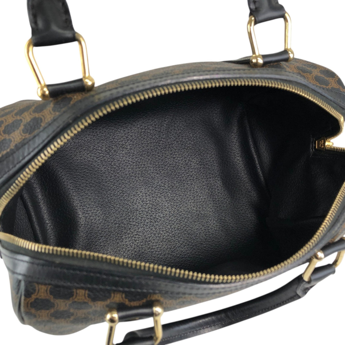 CELINE Macadam Blason Two-way Small Boston bag Shoulder bag Black Vintage anvhd8
