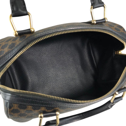 CELINE Macadam Blason Two-way Small Boston bag Shoulder bag Black Vintage anvhd8
