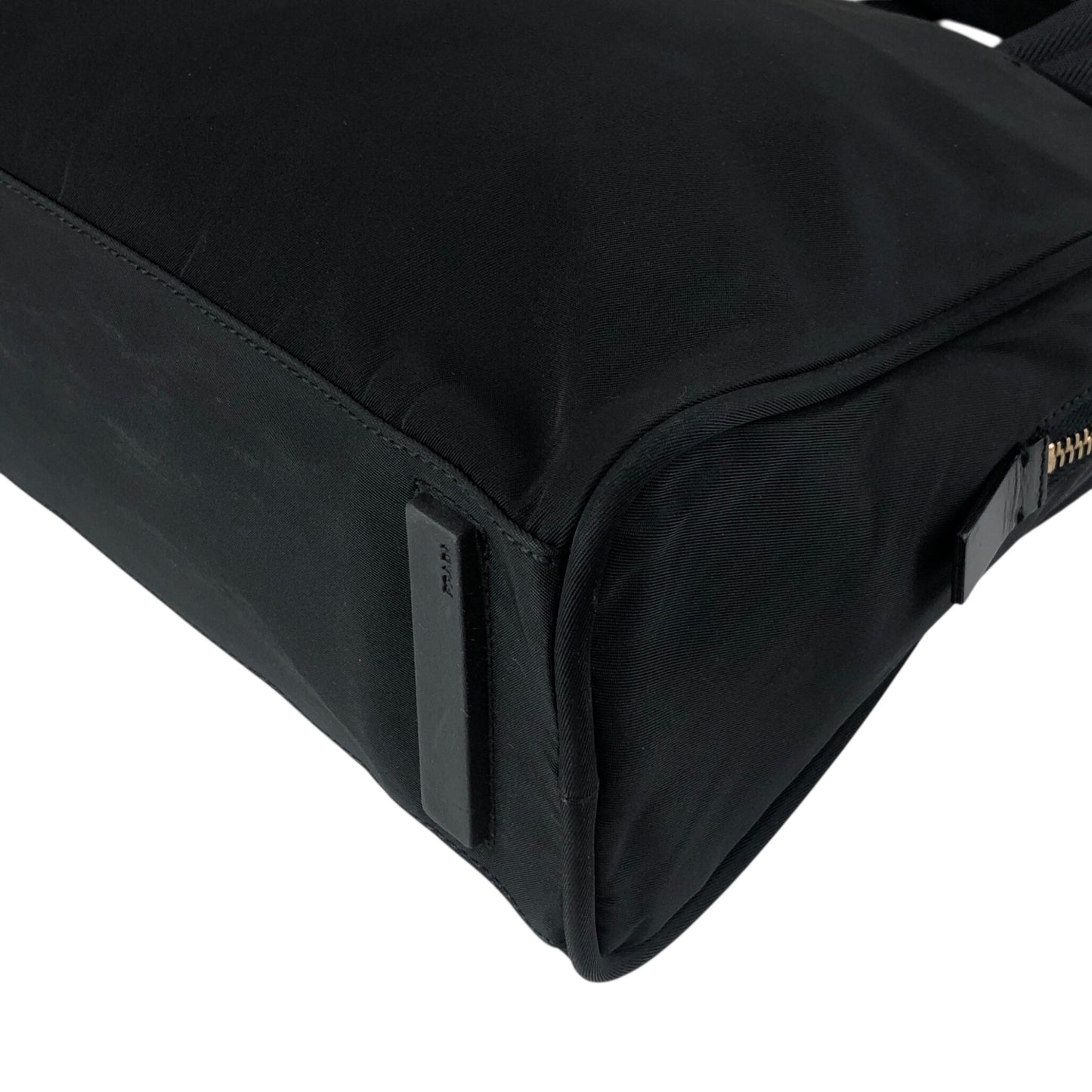 PRADA Tessuto Triangle Logo Padlock Handbag Black Vintage z2waww