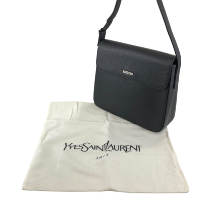 Yves Saint Laurent Logo Shoulder bag Black Vintage vgm3f4