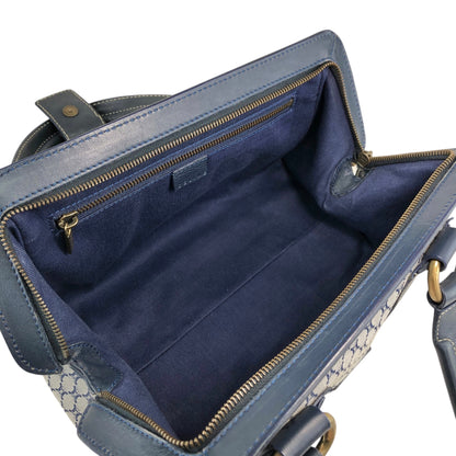 CELINE Blason Front Buckle Handbag Navy Vintage rk6nfn