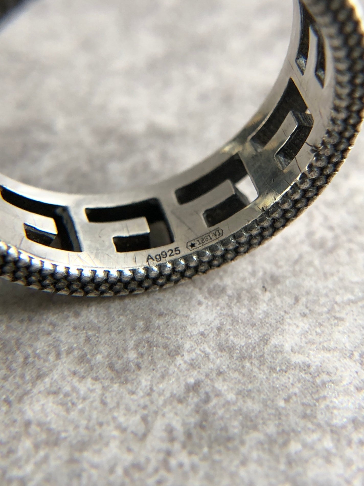 GUCCI Logo Motif  Ring Silver Vintage 63kd6k