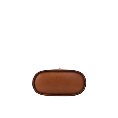 CELINE Macadam Gancini Shoulder bag White×Brown Vintage gt3h8m