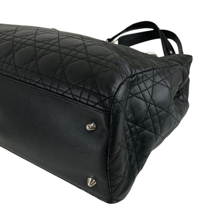 Christian Dior Lady Dior Cannage Charm Totebag Black Vintage niu5pt