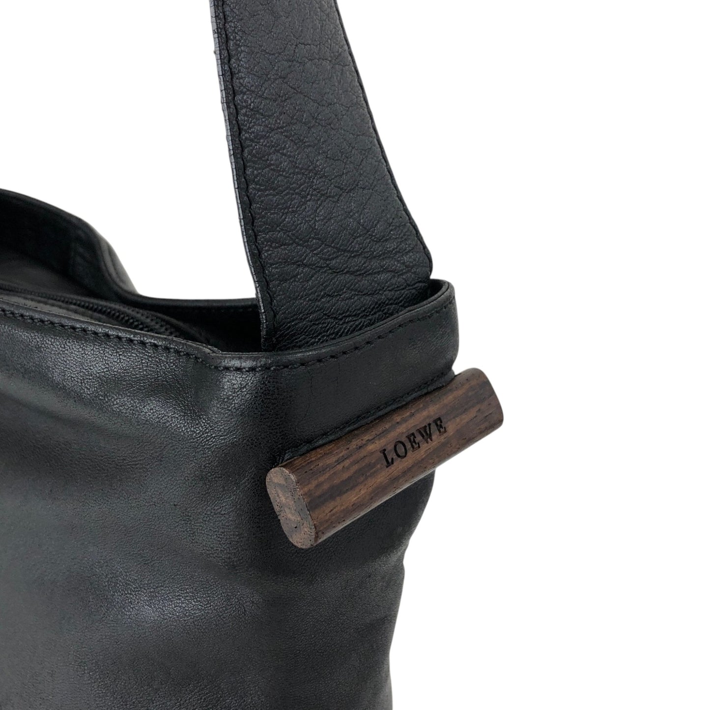 LOEWE Logo Shoulder bag Hobobag Black Vintage nj2ii2