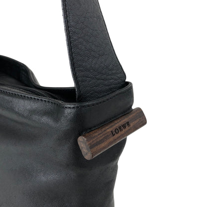 LOEWE Logo Shoulder bag Hobobag Black Vintage nj2ii2
