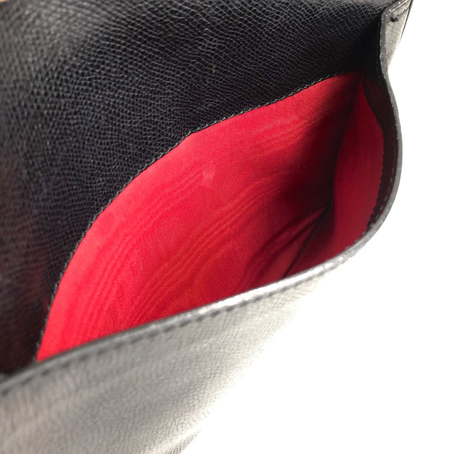 CELINE Logo Embossed Shoulder bag Black Vintage 4r7t24