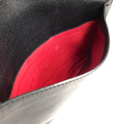 CELINE Logo Embossed Shoulder bag Black Vintage 4r7t24