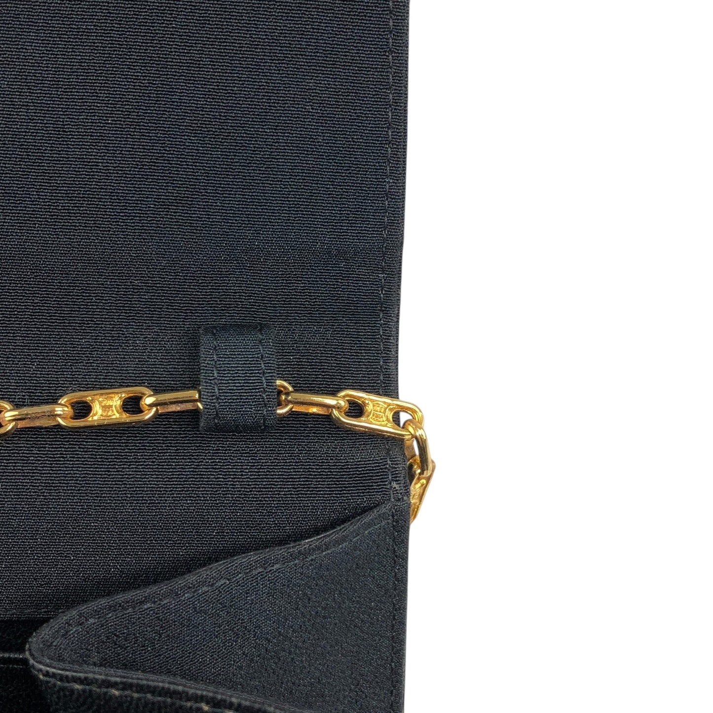 CELINE Triomphe Chain Shoulder bag Black Vintage 7i7ugg