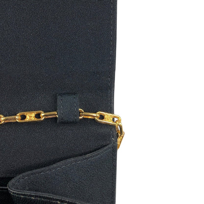 CELINE Triomphe Chain Shoulder bag Black Vintage 7i7ugg