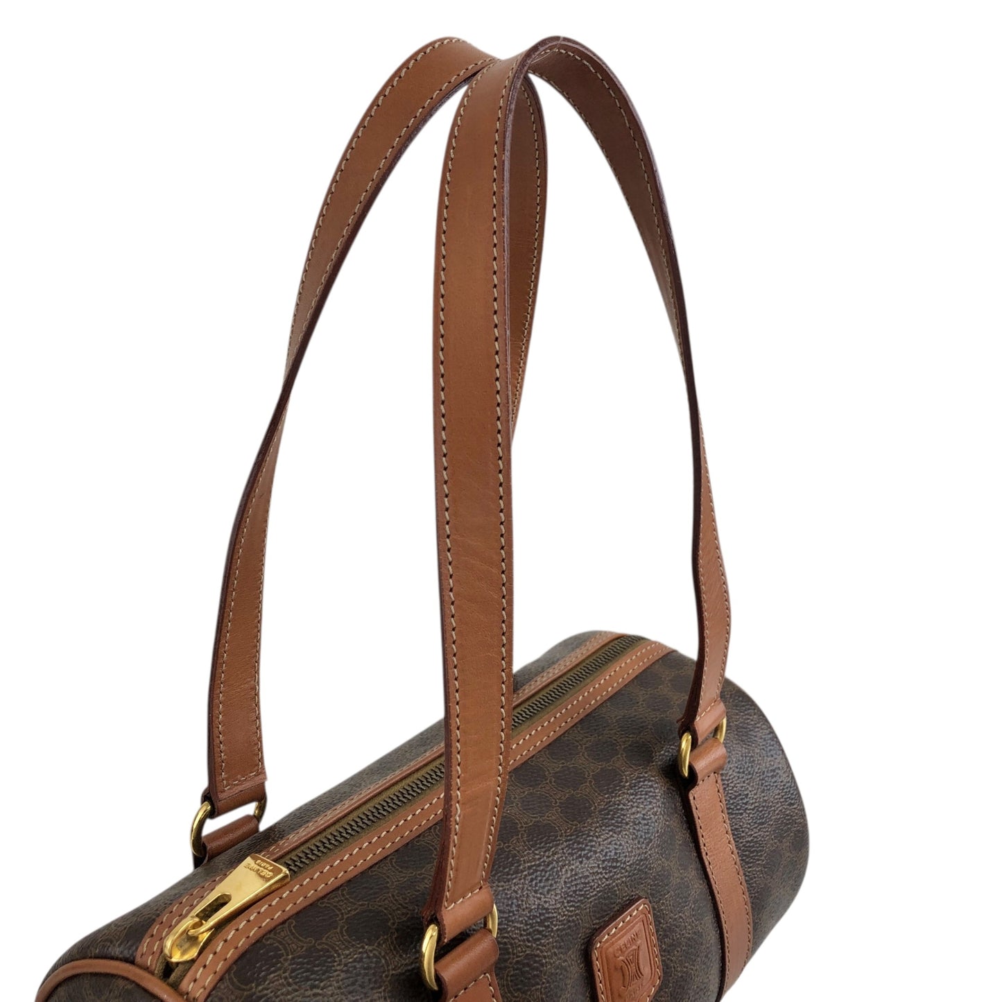 CELINE Macadam Blason Handbag Brown Vintage vkp6jp