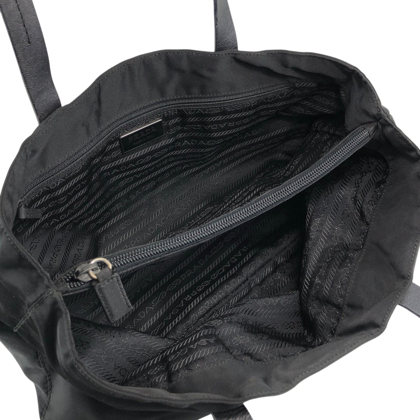PRADA Tessuto Triangle Logo Totebag Black Vintage 6dyded