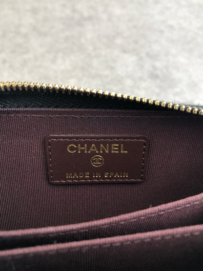 CHANEL Coco Mark Coin Purse Black Vintage fputsn